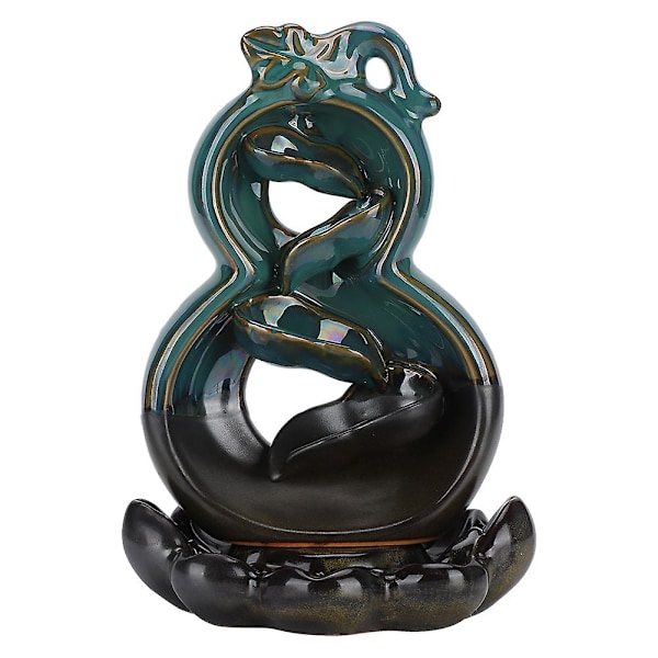 Keramisk Lotus Bas Gourd Form Backflow Rökelsebrännare - Manuell Hantverk Heminredning