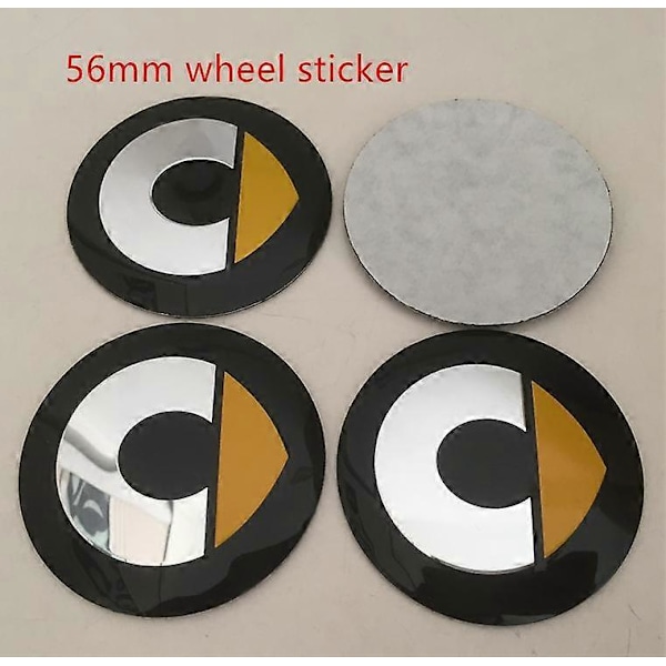 4 st 56mm 60mm Smarta Bil Hjulnavslock Emblem Dekal för Fortwo Forfour Roadster Forjeremy Forspeed Forstar 56mm red sticker