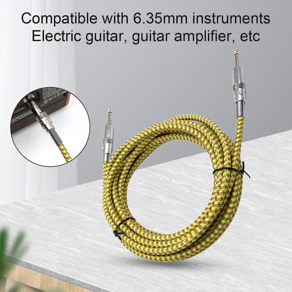 Gitarrkabel Professionell Jitterfri Signal Metallflätad Tweed Audio Instrument Gitarrkabel Kabel för Mikrofon