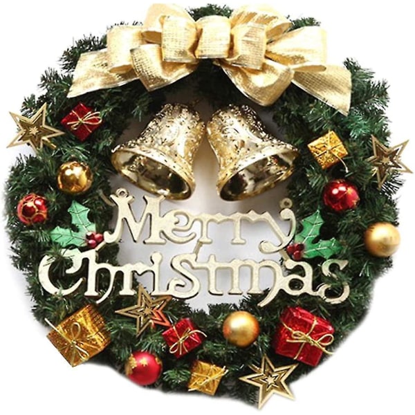 Crown Of Christmas Porte, Christmas Tree Guirlande of Christmas Decoration Udvendig jul med oplyst juledekoration, 30 cm julekrans