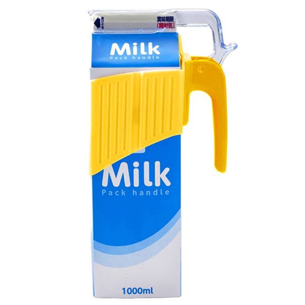 Golv- och ångtvättstillbehör Mjölkflaska Handskakning Hushållsplastflaskhandtag med förslutningsklämma Gul Enkelpack Transparent mjölkkartong W
