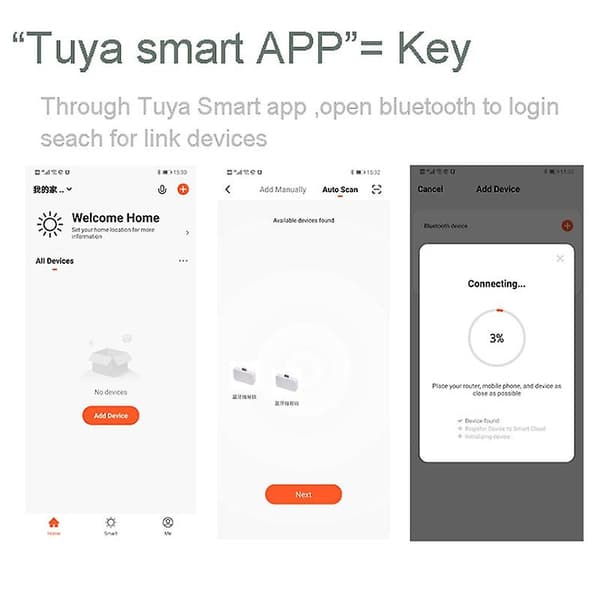 Tuya App Bluetooth Fjärrkontroll Skåp Låda Lås Smart Hem Osynlig