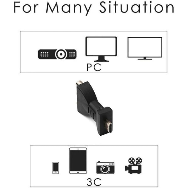 Hdmi-uros 3 Rca-naaras komposiitti AV-ääni- ja videoadapteri-muunnin televisioon