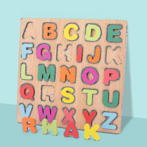 Kognitive puslespil bogstaver Nyt træ Læring Pædagogisk legetøj Børnelegetøj