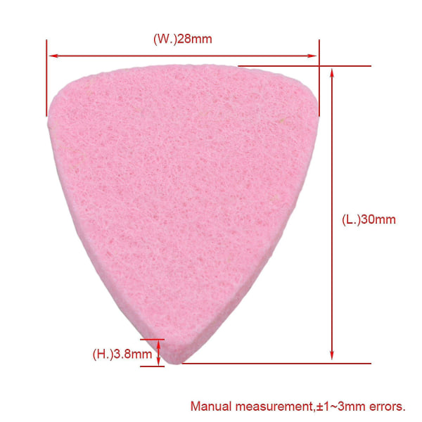 3x2,8 cm rosa ukulele bassgitarfiltplektersett med 5 stk