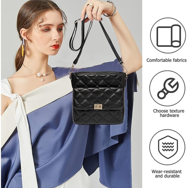 Naisten crossover-olkalaukku, crossbody-taskulaukku ja käsilaukku