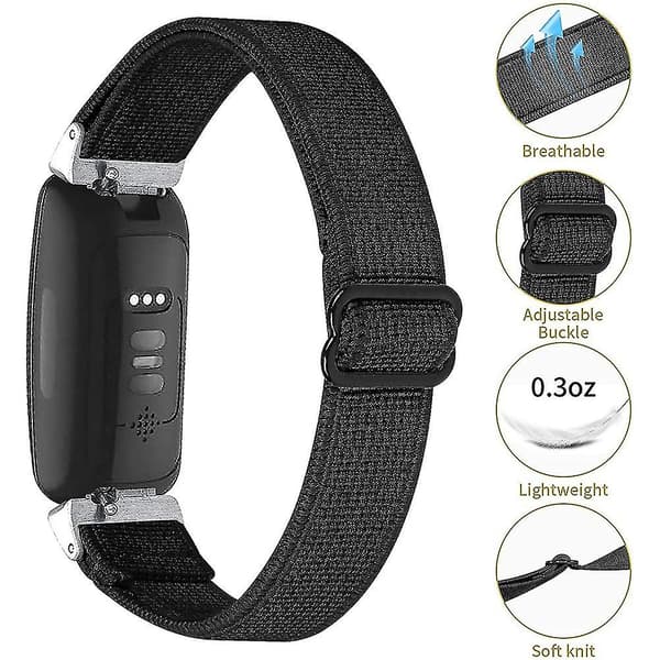 Smart Watch Remme Til 2/ , Elastiske Justerbare Bløde Remme Udskiftningsremme (sorte)