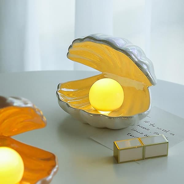 Shell Pearl Light Led Accent Lamp Bärbar Nattlampa - dontodent vit