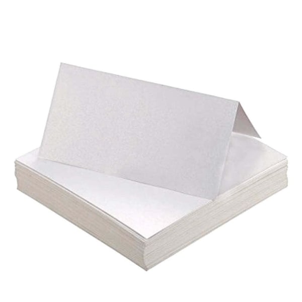 50 stk. Blanke hvide bordkort, 10x10cm sammenfoldelige bordkort til bryllup Blanke hvide bordkort, til bryllupper Fødselsdage Invitationer gør det selv