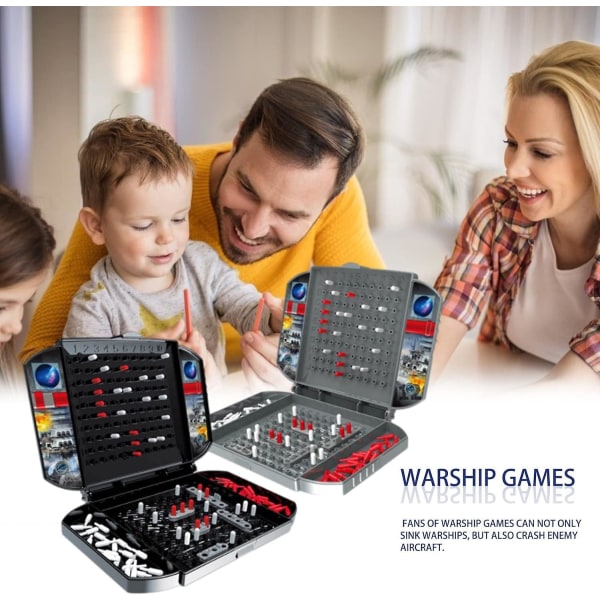 Battle Ships Game Kids, Sea Battle Brädspel, Ships Sinking Board Game, Kids Strategy Board Games, 2 Player Stimulerar strategiskt kritiskt tänkande