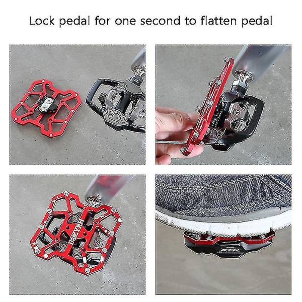 Eslnf 1 par klosslösa pedalplattor kompatibla med SPD-pedaler i titan