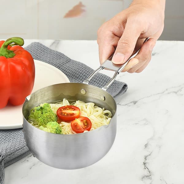 Multifunksjonell rustfritt stålpanne med dobbeltsidige helletuter for camping