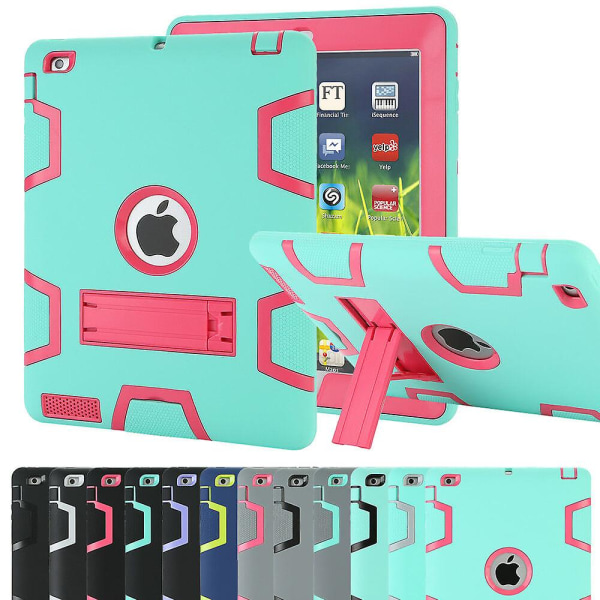 Stødsikker Heavy Duty Gummi Defender Stand Case Cover til Ipad Mini 1 2 3 Air