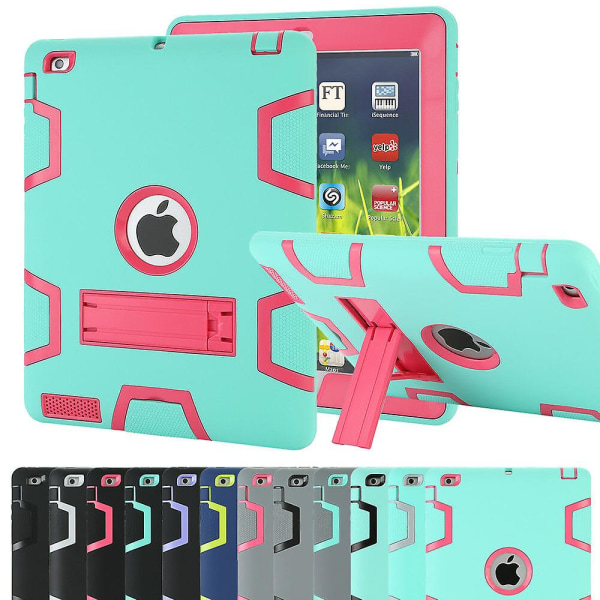 Stöttåligt Heavy Duty Gummidefender Stativfodral för iPad mini 1 2 3 Air