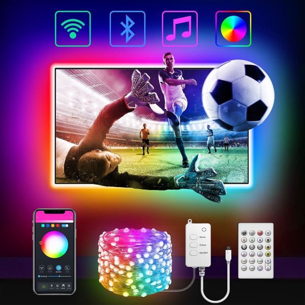 RGB LED Wifi Smart TV-bakgrundsbelysning USB 5V IP44 Ambient Light Strip Smart String Light Strip