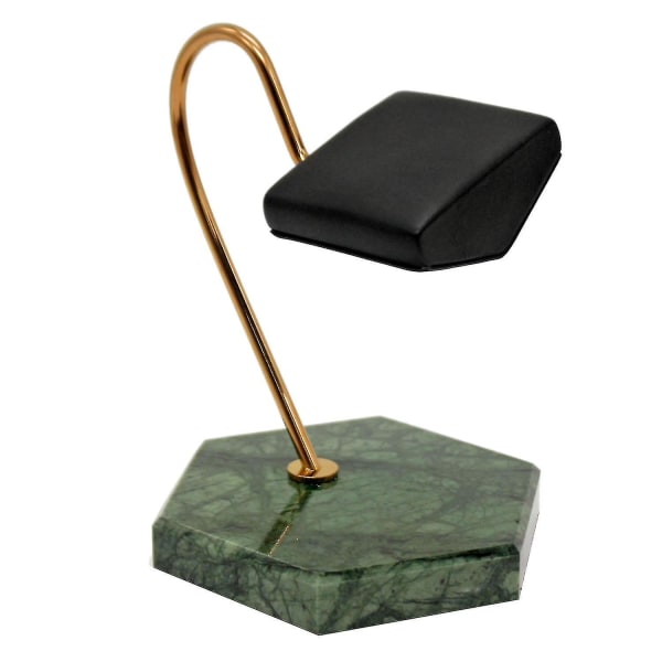 Watch Display Stand Green Natural Marble Base Gold Metal Support Rod Pu Bracket Watch Storage Displ