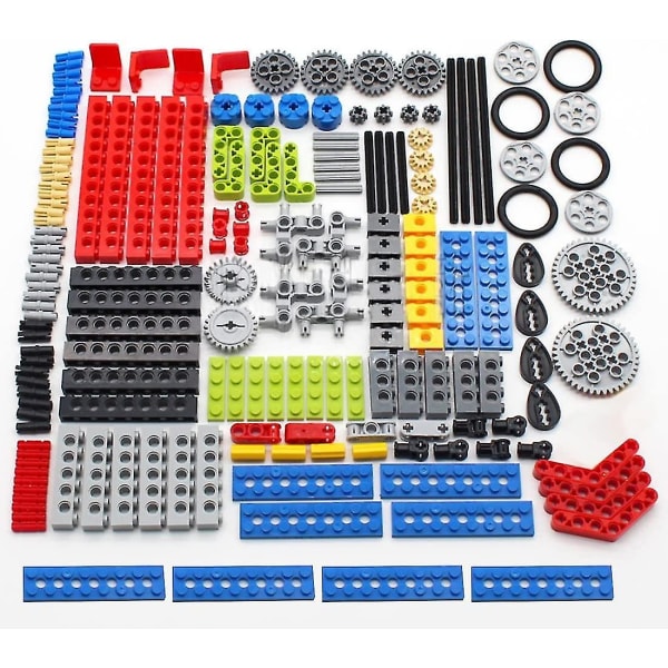 182 deler Gear og Akslingsett for Technic-deler Kompatibel med Technic-deler, DIY Gear-utvalgspack ((løftearm, pinner, akslinger, koblinger)) for Technic B