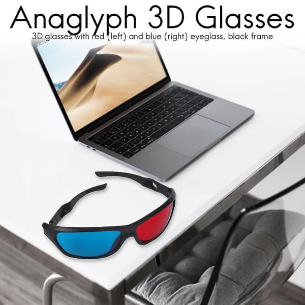 5x röda och blå anaglyfa dimensionella 3d-glasögon för tv-spel dvd