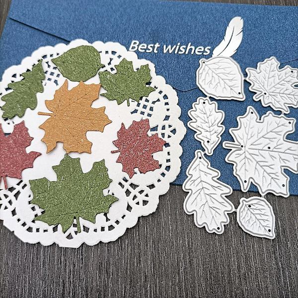 Lönnlöv Metallskärverktyg Stencil Diy Scrapbooking Album Papperskort Mall Gjutform Prägling Hantverksdekoration