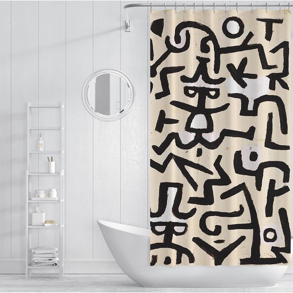 Paul Klee Modern Art Hd- print vedenpitävälle suihkuverholle painotettu kangas musta kuvio konepestävä suihkuverhosarja set 54w x 72l(in)