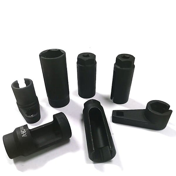 7PCS 1/2 & 3/8 Drive CR-V stål Sensor Socket Kit O2 Oxygen Sensor Sleeve Tool Wrench Socket Set