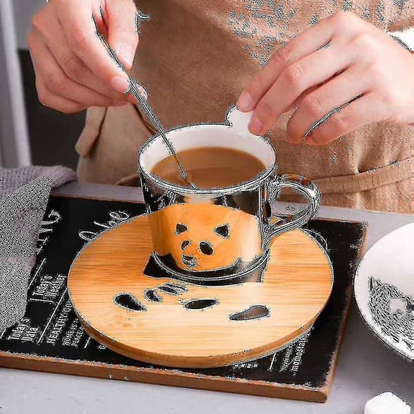 Gullspeil Reflekskopp og Treunderkopp Kaffekopp (panda)