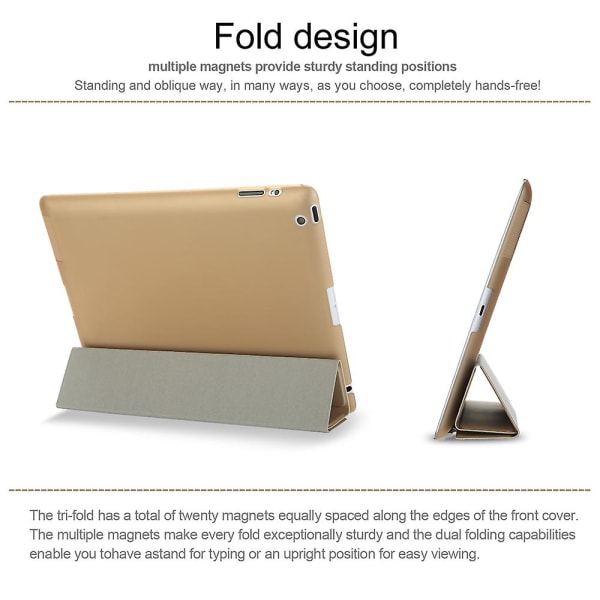 Ekte magnetisk smart skinn Ultra Slim Case Cover Stand for Apple Ipad 2 3 4
