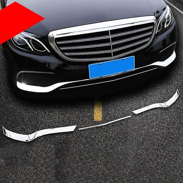För E-klass W213 2016-2019 Krom Abs Frontstötfångare Spoiler Dekorativt Skydd