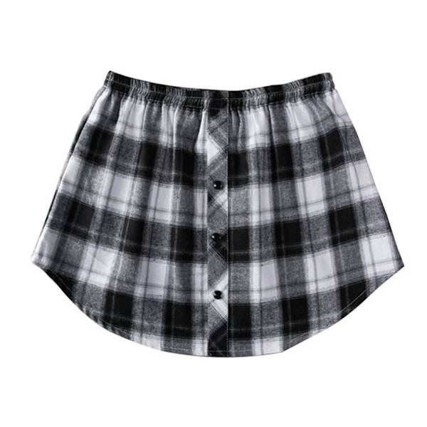 Paita pidennys säädettävä kerrostus tekotukut alempi pyyhkäisy helma joustava vyötärönauha minihame white black 3xl