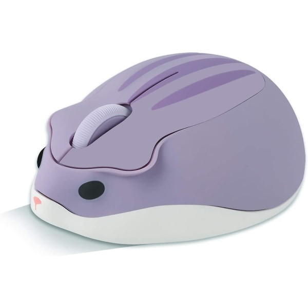 Trådløs mus Hamsterformet computermus 1200dpi Mindre støj Bærbar USB-mus (lilla)