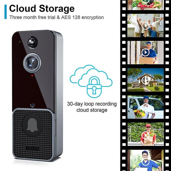 T6 Smart Trådlös Videodörrklocka Digital Visuell Intercom Wifi Dörrklocka Vattentät