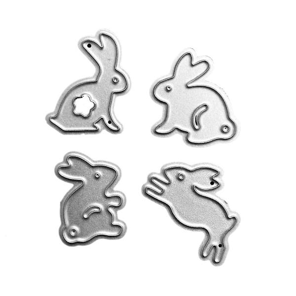 Sød kanin metal skæredør stencil DIY Scrapbooking Album Stempel Papirkort E