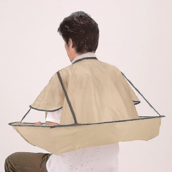 Hårklippningskappe til voksne, sammenklappelig hårklippingskappe, paraply (khaki)