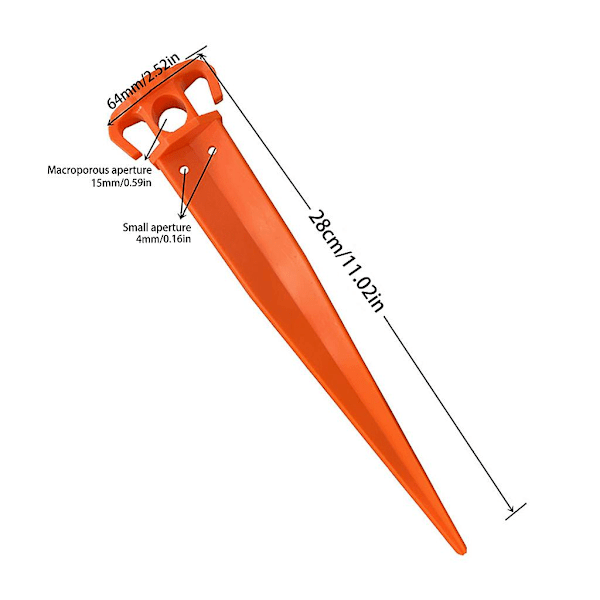 Multifunksjonelle rustfrie oransje plastplugger for plen, hage og hageplugger Ankere for plantesupport som holder nede telt, spillnett, regntrekk Gard