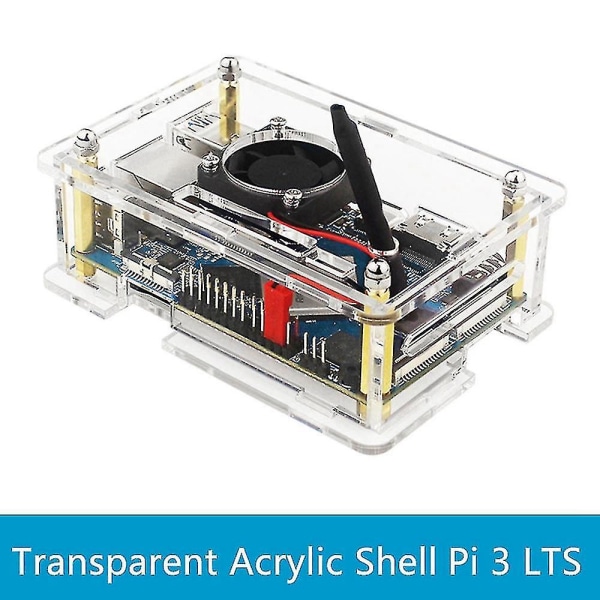 Til Orange Pi 3 Kabinet Transparent Akryl Skalboks Beskyttende Kabinet Med Køleventilator Til Orange Pi