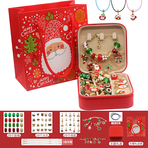 Douyin Suosittu Uusi Joulu Lasten Lahja DIY Set Sokea Laatikko Tyttö Rannekoru Helmi Joululahja basic model