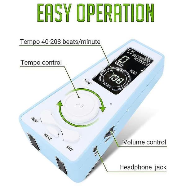 Elektronisk digital universal metronom til guitar, violin, tromme, blå