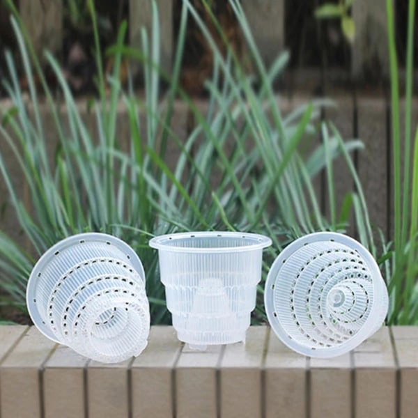 15cm Orkidé Klar Blomkruka Plast Spårad Andningsbar Orkidé Krukor