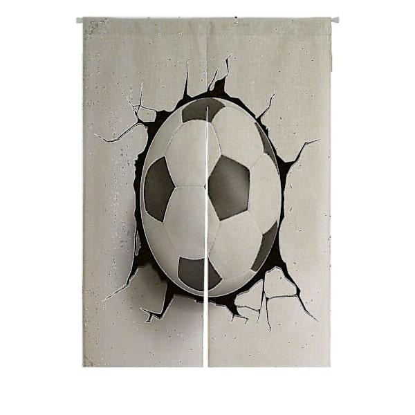 Sport Fotball Kommer Sprengt Vegg Grunge Japansk Noren Gardin Døråpning Dør Vindu Behandling Gardiner 85x120 Cm