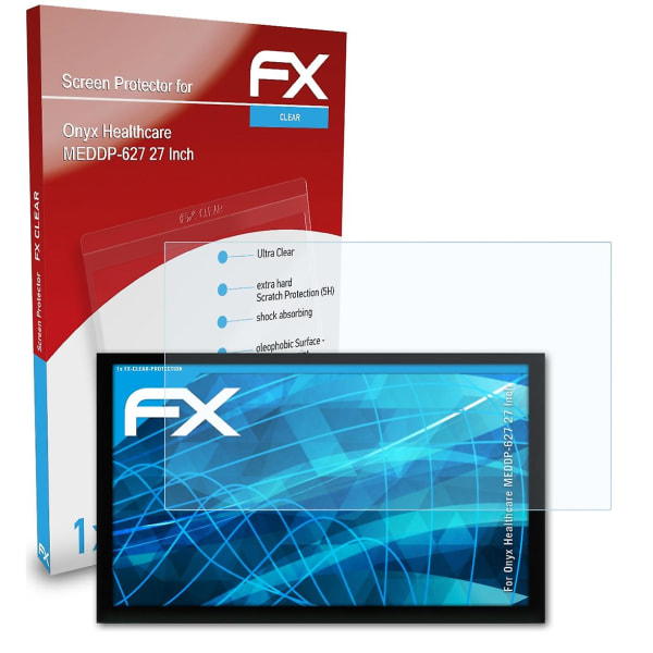 atFoliX beskyttelsesfolie kompatibel med Onyx Healthcare MEDDP-627 27 tommers skjermbeskyttelsesfolie klar