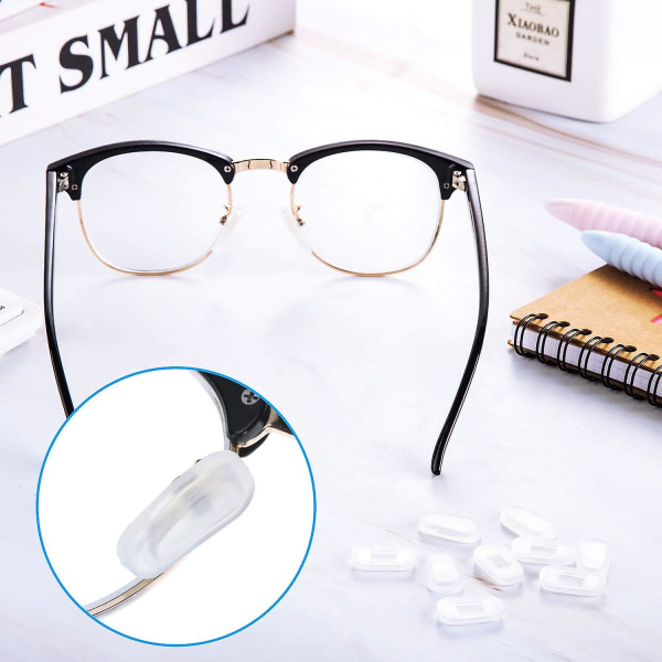 10 par silikon neseputetrekk Gjennomsiktige silikonbriller Neseputestykke Myke briller Anti-skli neseputer