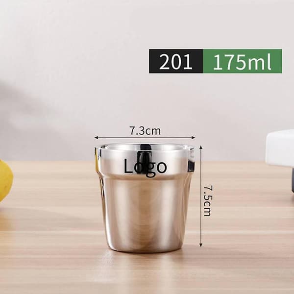 175/260/300/480ml  Rustfrit Stål Kopper Kande Dobbelt Vægge 304 Rustfrit Stålmetal