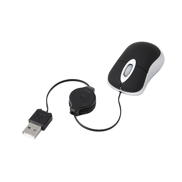 Mini Usb Wired Mouse Udtrækkeligt kabel Lille lille mus 1600 Dpi Optisk Kompakt rejsemus til Wi