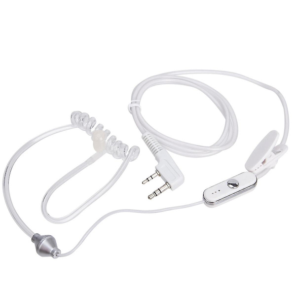 2 stk. 2-polet dobbelt øretelefon ørestykke mikrofon Ptt til osv. radio walkie talkie headset øretelefon