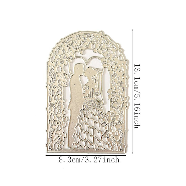 Bröllopsram Metallskärformar Präglingsmall Stencil Scrapbooking Kort