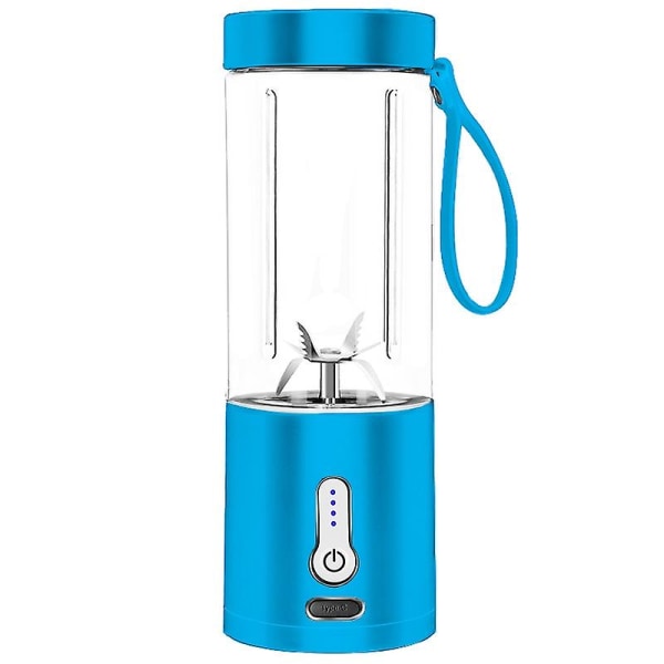Hvid Bærbar Blender til Smoothies og Shakes, 530ML Mini Blender med Type-C Genopladelig og 6 B