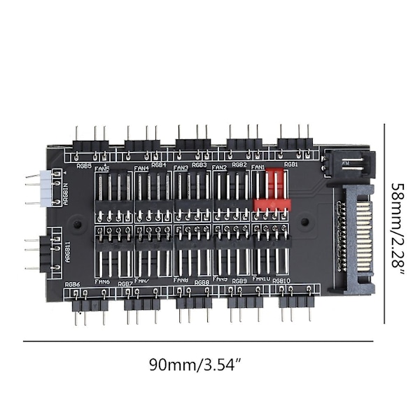 Pwm Fan+argb Led 2 i 1 Hub Trådløs Kontroller 1 Til 10 Multi Way Hub Splitter