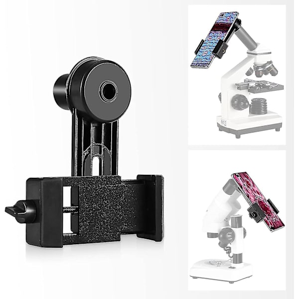 Musta perjantai Mikroskooppilinssi Matkapuhelinsovitin, Mikroskooppi Älypuhelinkamera Sovitin - Yhteensopiva Mikroskoopin Okulaaritorvi 23,2 mm, Sisäänrakennettu Wf 16x Mikro