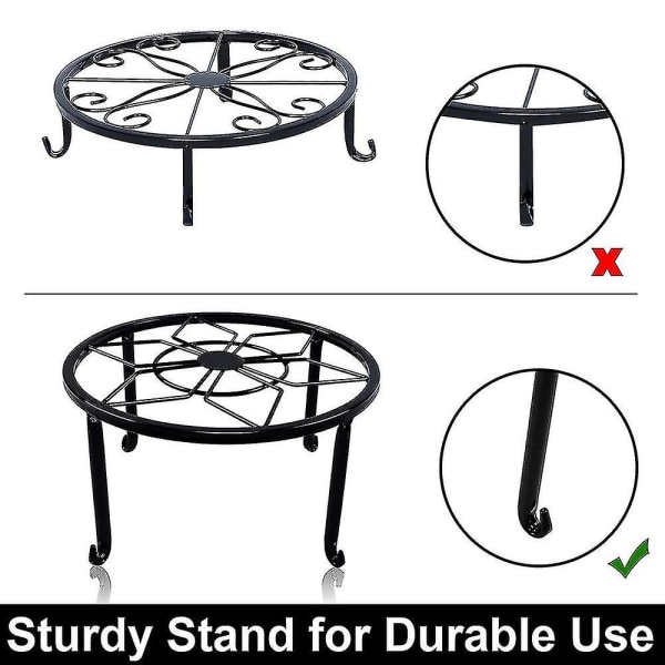 4 stk. metalplanteholdere, der er kompatible med blomsterpotte, kraftig potteholder