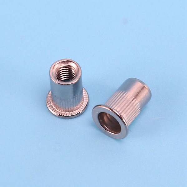 100 stk 304 Rustfritt Stål Nytte-mutter Rivmutter Innsatsmutter M6x15mm